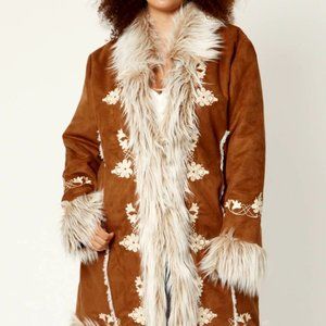 70s inspired suede Afghan Coat